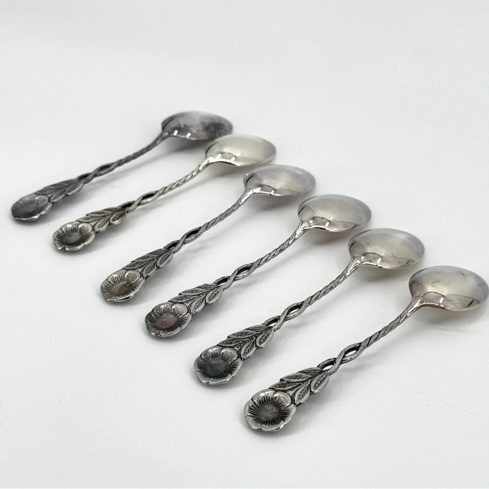 VTG Swedish Moccaskedar Demitasse Silverplate Spoons Set-of-6 - Picture 6 of 7